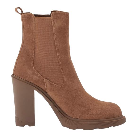 Nine West Ream2 Womens Chelsea Heel Boots Size 6 Natural Brown Suede Boots New - Picture 14 of 16